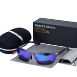 BARCUR Aluminum Polarized Sunglasses for Men Eyewear Accessories Men Blue Mirror Sun Glasses Luxury Goggle