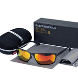 BARCUR Aluminum Polarized Sunglasses for Men Eyewear Accessories Men Blue Mirror Sun Glasses Luxury Goggle