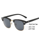 Fashion Sunglasses Men Women Classic Brand Designer Half Metal Femail Mirror Eyewear Male Sun Glasses UV400 Oculos De Sol