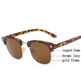 Fashion Sunglasses Men Women Classic Brand Designer Half Metal Femail Mirror Eyewear Male Sun Glasses UV400 Oculos De Sol