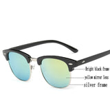 Fashion Sunglasses Men Women Classic Brand Designer Half Metal Femail Mirror Eyewear Male Sun Glasses UV400 Oculos De Sol