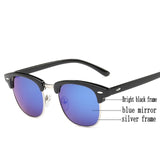 Fashion Sunglasses Men Women Classic Brand Designer Half Metal Femail Mirror Eyewear Male Sun Glasses UV400 Oculos De Sol
