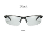 Photochromic Polarized Semi-Rimless Sunglasses Driver Rider Sports Goggle Chameleon Change color Glasses Men Women 8177