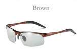 Photochromic Polarized Semi-Rimless Sunglasses Driver Rider Sports Goggle Chameleon Change color Glasses Men Women 8177