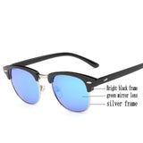 Men UV400 Sunglasses Men Women Luxury Vintage Semi-Rimless Brand Designer Fashion Mirror Shades For Female Rays Sun Glasses