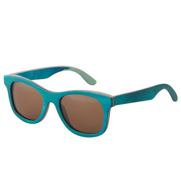 New fashion Retro Wood Women sunglasses men high grade Brand Design Peacock blue Polarized sunglasses Beach Bamboo eyeglasses