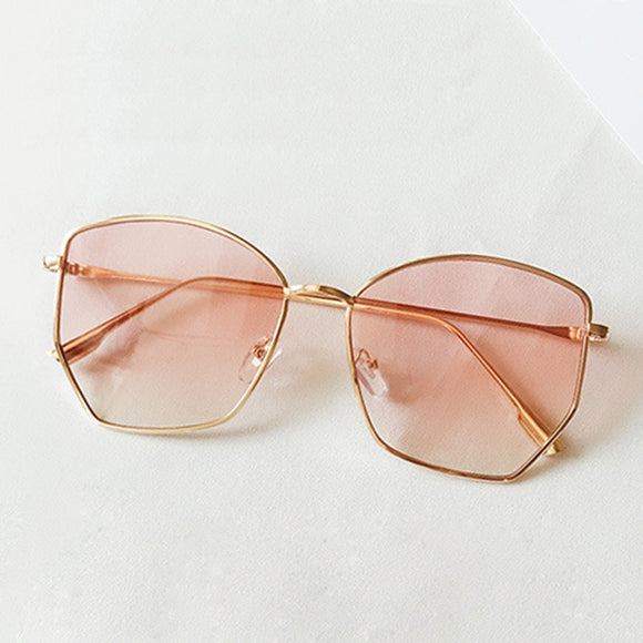 2019 Retro Irregular Sunglasses Women Metal Transparent  Sun Glasses UV400 Oversized Sunglases Eyewear