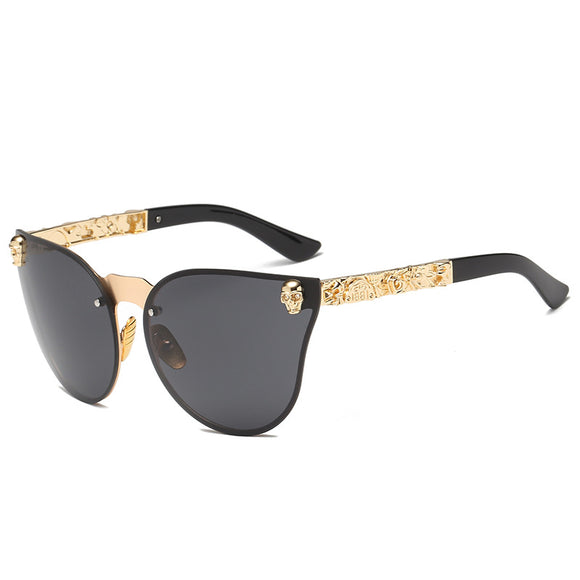 MuseLife 2019 Fashion Women Gothic Sunglasses Skull Frame Metal Temple High Quality Sun glasses Oculos De Sol Feminino Luxury