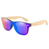Vintage Bamboo Wood Frame Men Women Sunglasses Fashion Mirror Coating Sun Glasses Shades Eyewear UV400 Oculos de sol Gafas