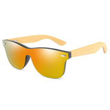 Vintage Bamboo Wood Frame Men Women Sunglasses Fashion Mirror Coating Sun Glasses Shades Eyewear UV400 Oculos de sol Gafas