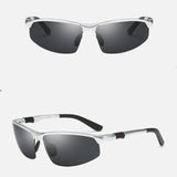 Fashion Sunglasses Men Aluminum Magnesium Square Polarized Sun Glasses Photochromic Chameleon Driver Driving Polaroid Glasses