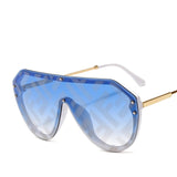 2019 New F Watermark One-piece Sunglasses PC Copy Film Men Women Sunglasses Girls Personality Colorful Fashion Wild Sun Glasse