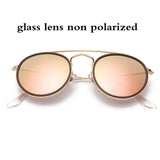 3647 Bolo.ban sunglasses polarized men women 51mm glass lens mirror round double bridge oculos de sol Gafas UV400