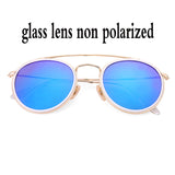3647 Bolo.ban sunglasses polarized men women 51mm glass lens mirror round double bridge oculos de sol Gafas UV400