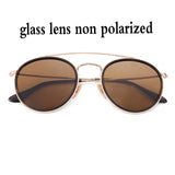 3647 Bolo.ban sunglasses polarized men women 51mm glass lens mirror round double bridge oculos de sol Gafas UV400