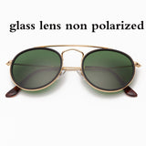 3647 Bolo.ban sunglasses polarized men women 51mm glass lens mirror round double bridge oculos de sol Gafas UV400