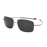 Fashion male Rimless Square Titanium sunglasses POLARIZED Men Ultralight Driving Brand Design Sun Glasses Oculos De Sol