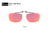 Fashion male Rimless Square Titanium sunglasses POLARIZED Men Ultralight Driving Brand Design Sun Glasses Oculos De Sol